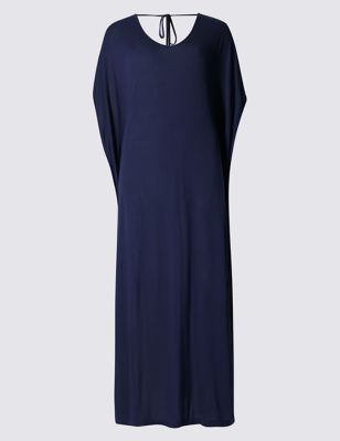 Angel Sleeve Jersey Midi Dress